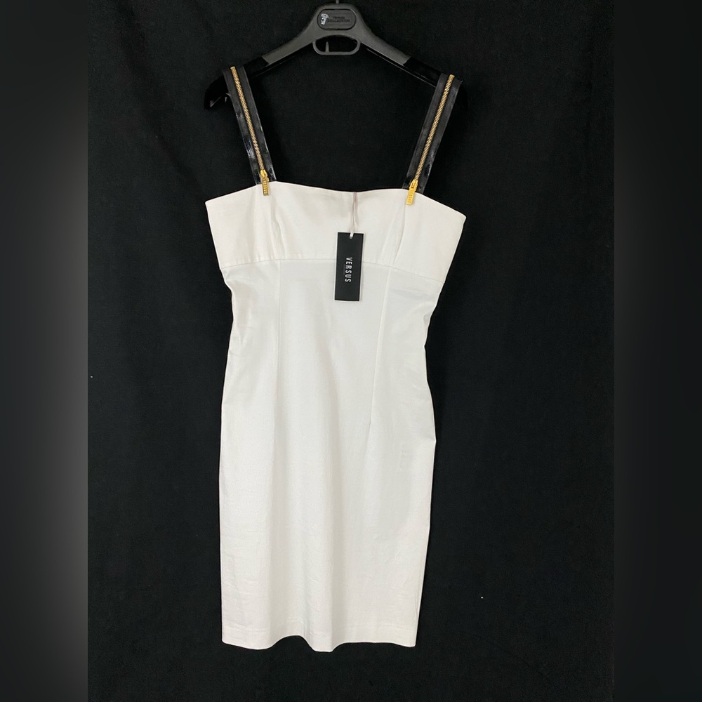 VERSUS by Versace- White Little Zipper Strap Dress